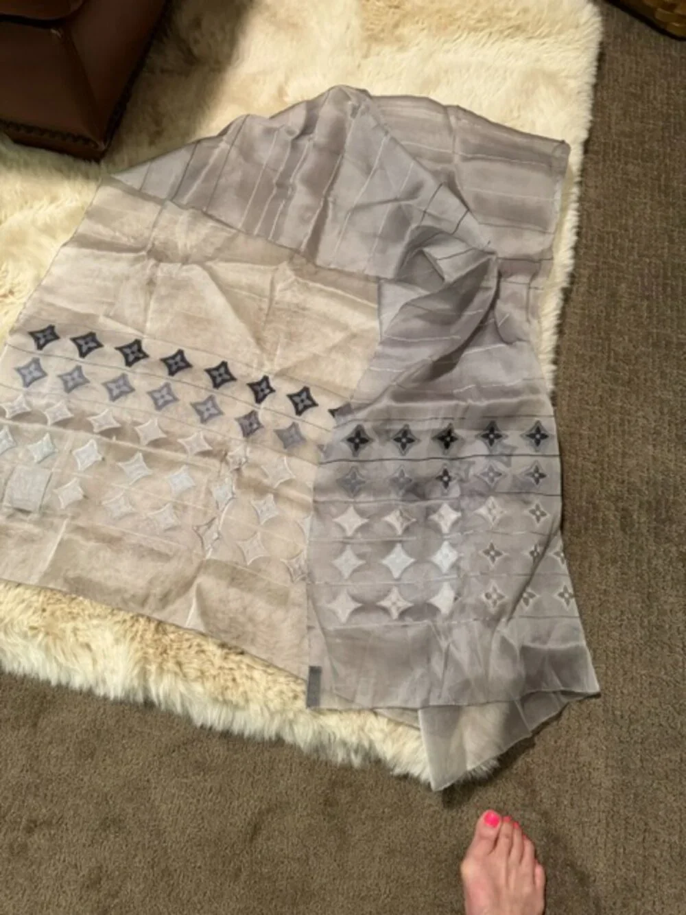 Louis Vuitton grey organza